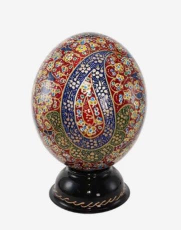 تخم شترمرغ تزیینی اصفهان پیکام مدل مگنت دار طرح اسلیمی کد P10056