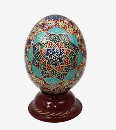 تخم شترمرغ تزیینی اصفهان پیکام مدل مگنت دار طرح اسلیمی کد P10075