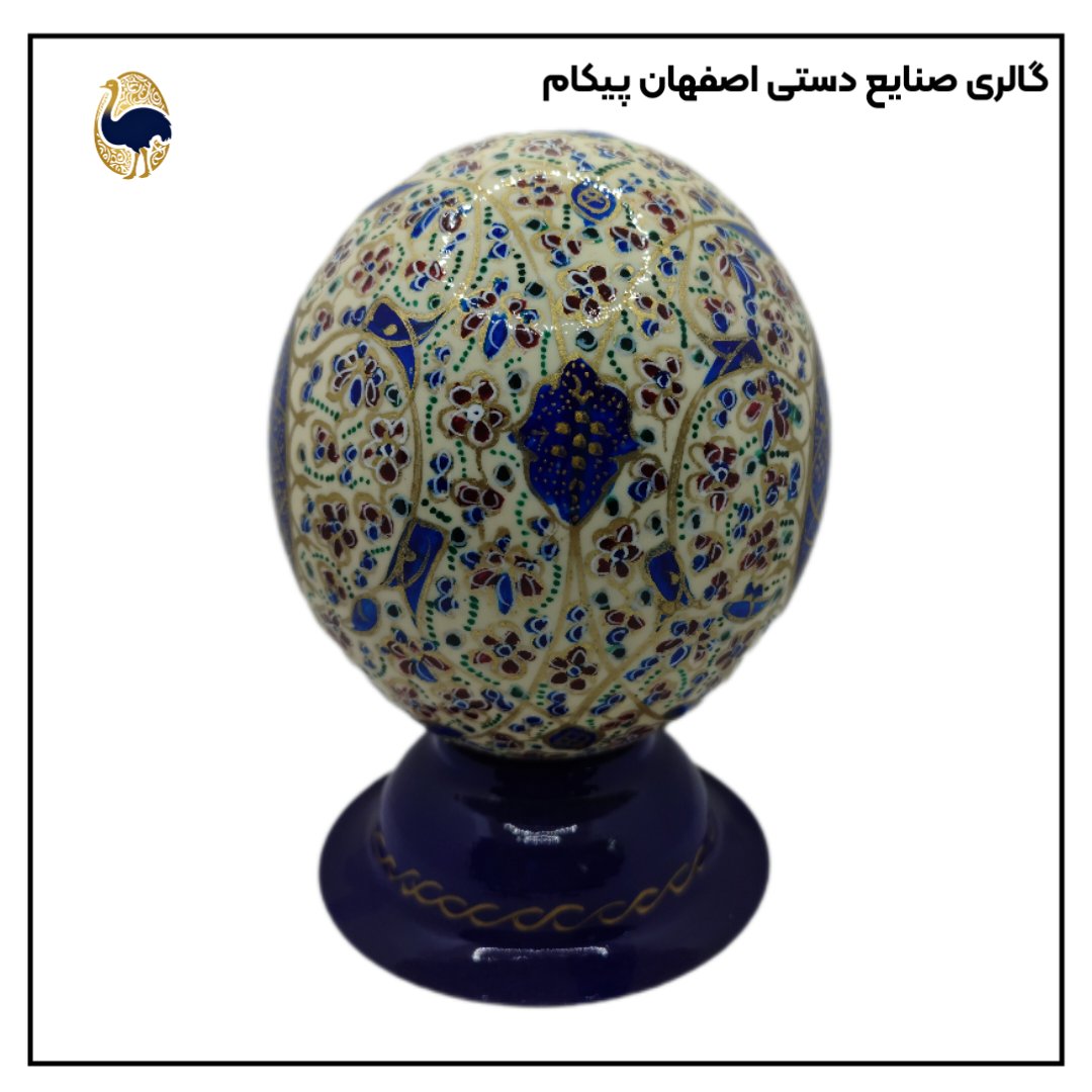 تخم شترمرغ تزیینی اصفهان پیکام مدل مگنت دار طرح اسلیمی کد P10019